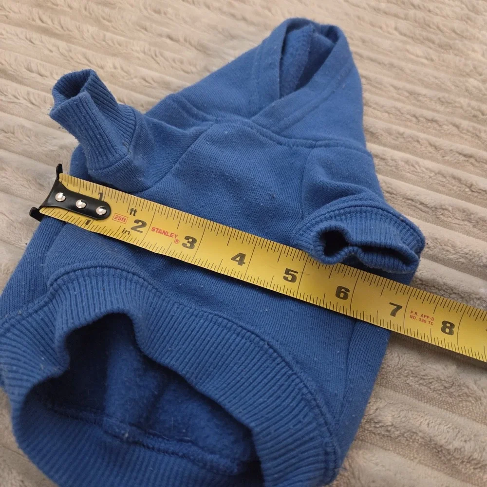Zack & Zoey Basic Dog Hoodie Blue Sweatshirt Kangaroo Pocket Size Extra Small XS
